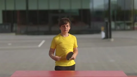 Fast Motion Table Tennis Boy Stock Footage 336274573