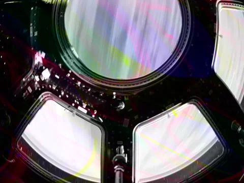 Fast Motion through the Cupola from the International Space Station Stock Footage 261038024