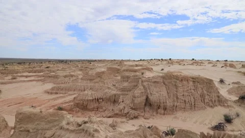 Fast motion time lapse in Lake Mungo national park – lunettes and clouds 4k Stock Footage 168543480