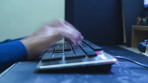 Fast motion typing Stock Footage 246161537