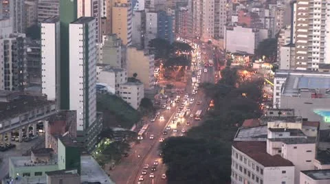 Fast Motion View of Rush Hour Traffic in Sao Paulo, Brazil Video stock 19717192