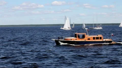 Fast motorboat Stock Footage 10751848