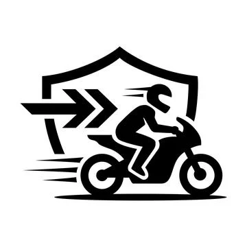 Fast Motorcycle Delivery Vector Logo Set Stock Illustration