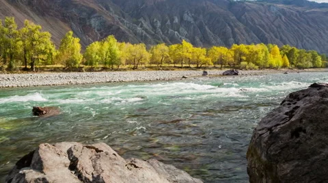 Fast Mountain River Stock Footage 49096038
