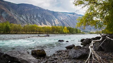 Fast Mountain River Stock Footage 49096082