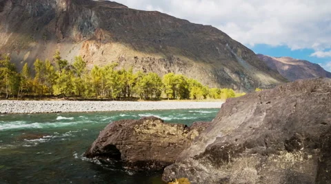 Fast Mountain River Stock Footage 49096238