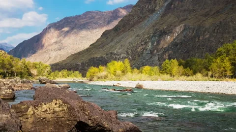 Fast Mountain River Stock Footage 49096258