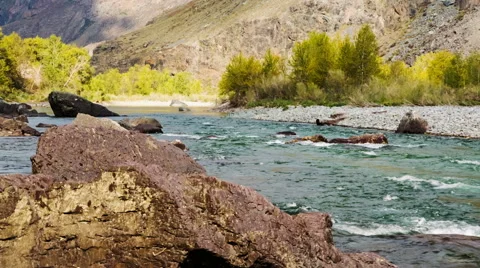 Fast Mountain River Stock Footage 49096327