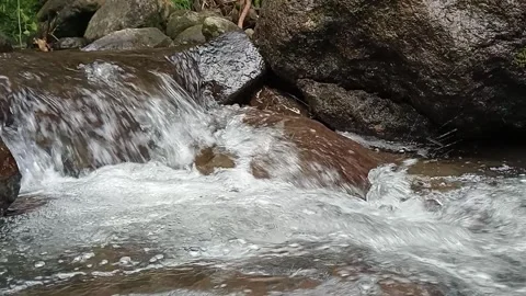 Fast Mountain Stream Flowing Over Rocks Natural Water Motion Stock Footage 330570377