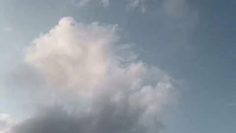 Fast movement of the cloudscape, time-lapse, white clouds flow on the blue sky. Stock Footage 205708364