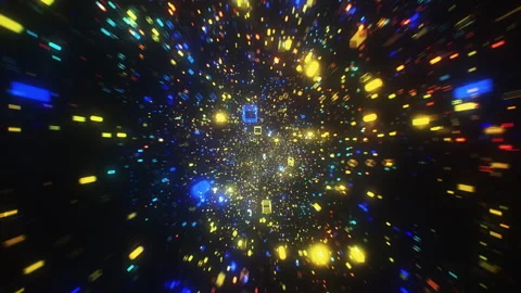 Fast movement fly hi tech digital cyberspace big data information video game Stock Footage 170005959