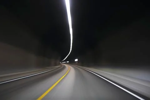 Fast movement inside the tunnel Stock Photos