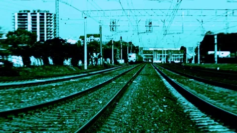 Fast Movement Train In Abstract Colors Stock Footage 101691696