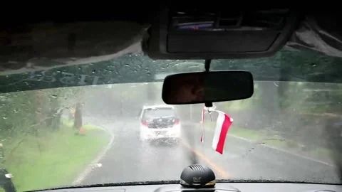 Fast movement of the windshield wiper Stock Footage 201040379