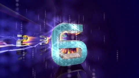 Fast moving 4k glitter lights with numbers motion background Stock Footage 260771955
