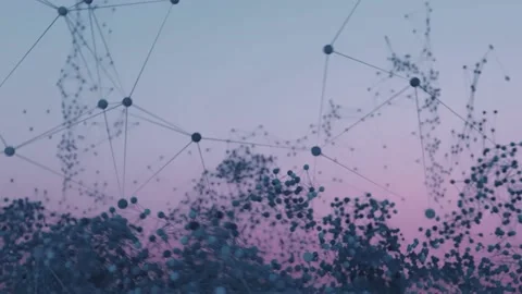 Fast moving abstract molecular data network. Stock Footage 161491183