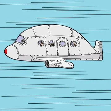 Fast moving airplane Stock Illustration