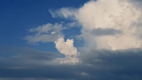 Fast Moving Altocumulus Clouds Time Lapse Over Blue Sky Stock Footage 340889871