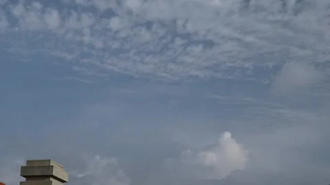 Fast Moving Altocumulus Clouds Time Lapse Over Blue Sky Stock Footage 340890894
