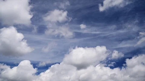 Fast Moving Altocumulus Clouds Time Lapse Over Blue Sky Stock Footage 340891241