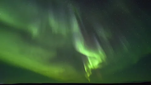 Fast moving bands of aurora Stock Footage 250289079