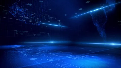 Fast Moving blue iformation and technology backgrounds Stock Footage 280329492