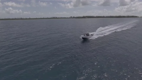 Fast Moving Boat Tracking from the Front Video stock 145236322