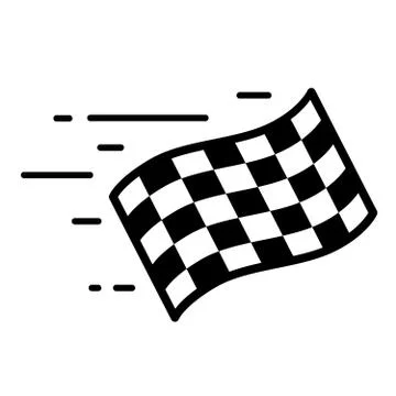 Fast moving checkered start flag. Fast start concept, vector illustration Stock Illustration