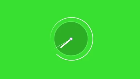 Fast Moving Clock 24 Hour Time Green Screen Motion Graphics Animation 4K Video Stock Footage 333814106