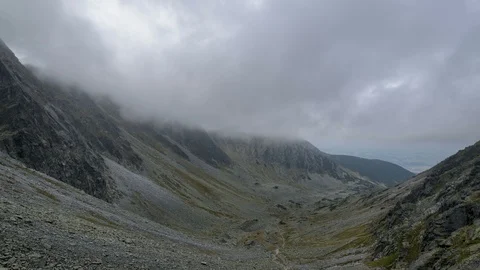 Fast moving cloud time lapse in  the High Tatra, Poland Stock Footage 94900302