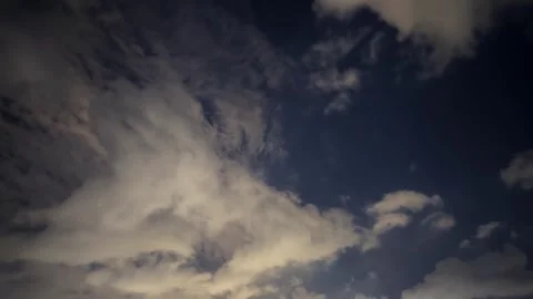 Fast Moving Clouds Across Night Sky Timelapse Stock Footage 342363231