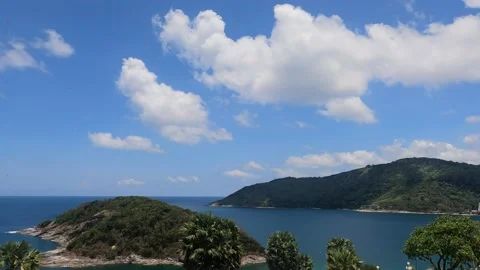 Fast moving clouds at the beach - timelapse Stock Footage 194384271