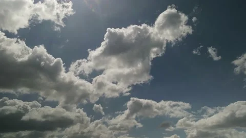Fast moving clouds, blue sky - HYPERLAPSE Stock Footage 148312815
