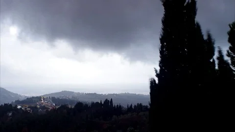 Fast moving clouds Stock Footage 72232257