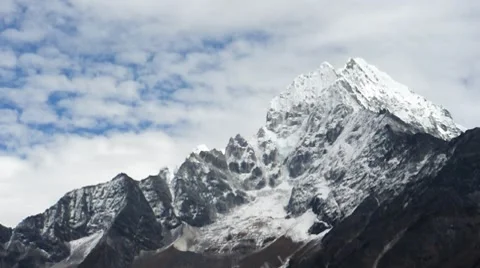 Fast moving clouds in Himalayas Nepal Stock Footage 7974973