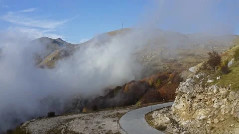 Fast moving clouds at mountain. Stock Footage 142732482