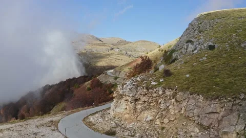Fast moving clouds at mountain. Stock Footage 142732616