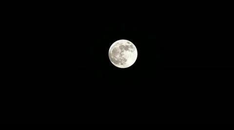 Fast Moving Clouds Over Full Moon - Cinematic Night Sky Timelapse Stock Footage 11448427