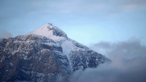 Fast moving clouds over highest mountain Tahtali in Antalya region, Turkey Stock Footage 71444141