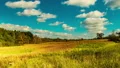 Fast Moving Clouds Over Rural Pasture Landscape - Time-lapse HD видео футажи