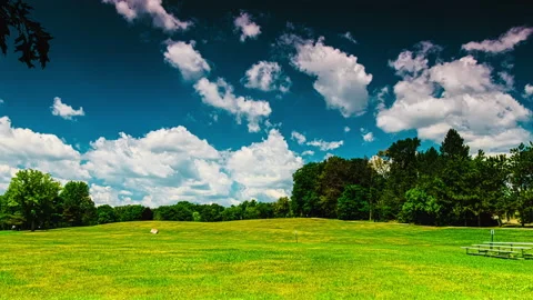 Fast Moving Clouds Over Rural Landscape - Timelapse Stock Footage 203808975