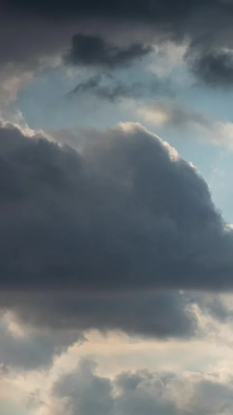 Fast moving clouds. Partly cloudy timelapse. Stock Footage 346583739