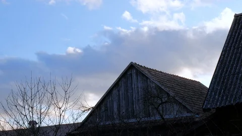 Fast moving clouds in real time Stock Footage 124602305