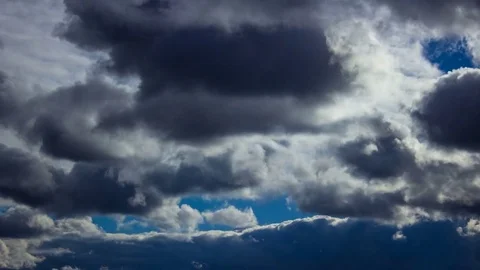 Fast-moving clouds in the sky. timelapse Stock Footage 70094421