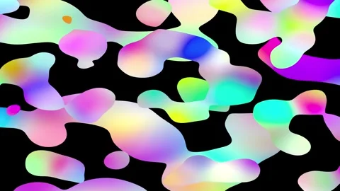 Fast Moving Colorful Pastel Gradient Liquid Drops Overlay On Black Stock Footage 337329686