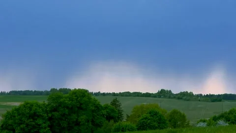 Fast Moving Cumulus clouds Over Blue Sky. Beautiful White Fluffy Clouds Stock Footage 275810083