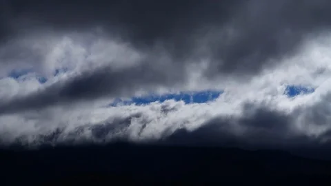 FAST MOVING DARK STORM CLOUDS Stock Footage 96190447
