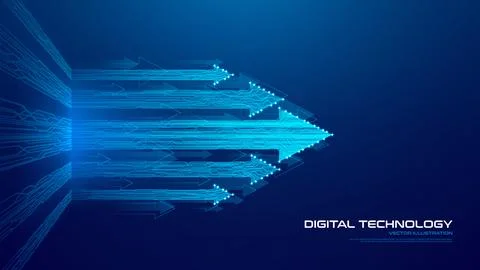 Fast moving digital arrows Stock Illustration