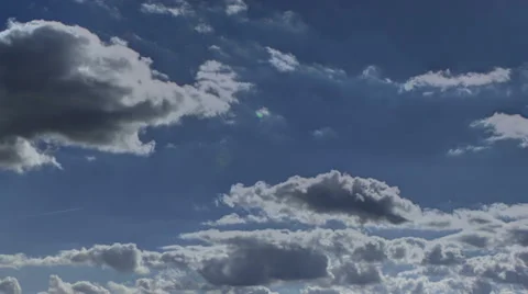 Fast moving HDR clouds time lapse HD Stock Footage 33194557