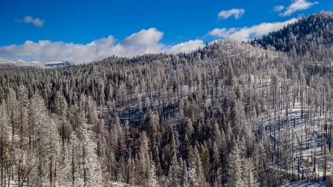 Fast moving hyper lapse in a winter landscape with snow and mountains. Video stock 102812283